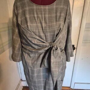Classy PLaid Dress with Side Tie